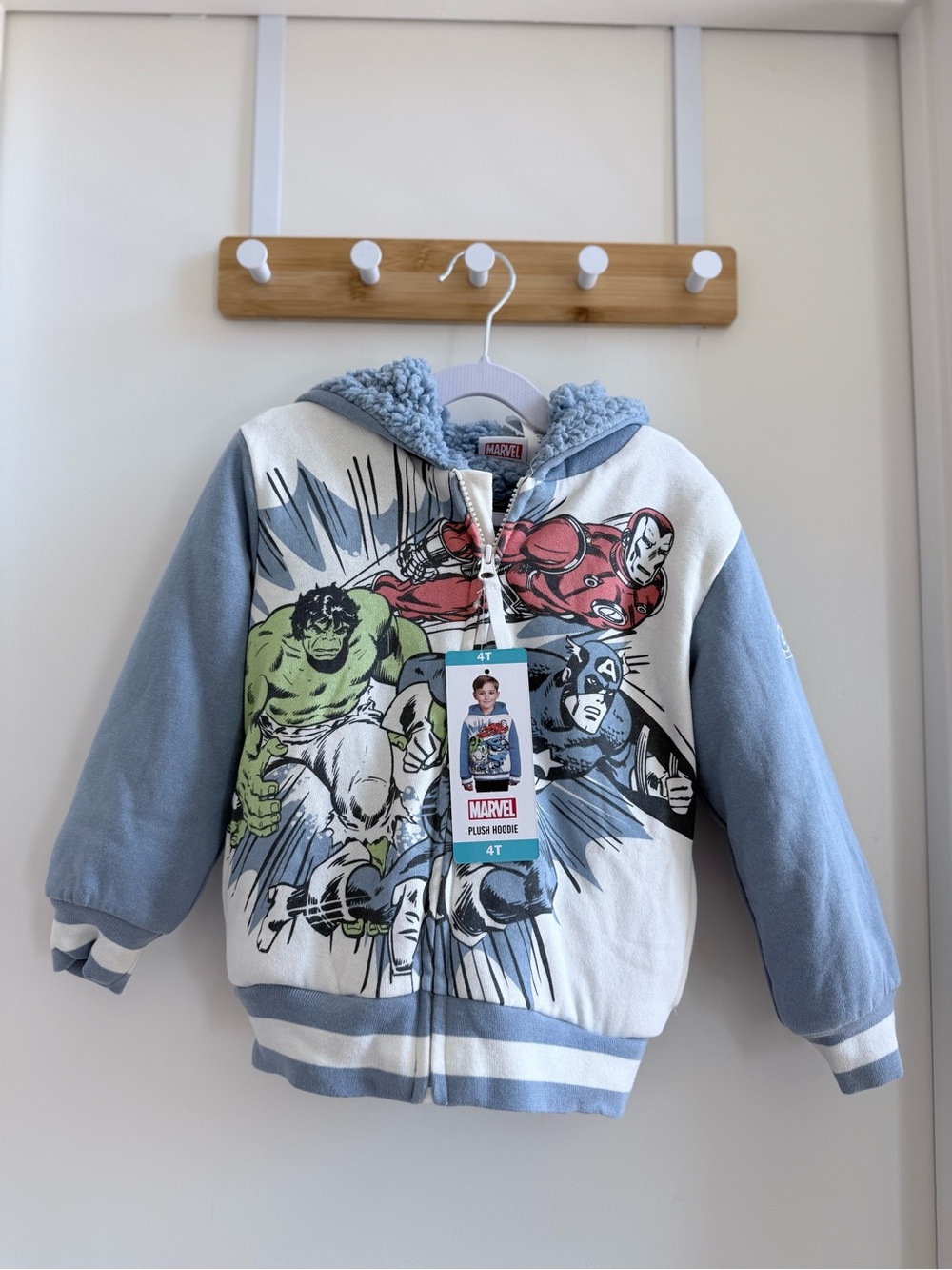 Marvel Spider-Man Hoodie Toddler & Little Boys Sherpa Lined Full Zip Fleece 4T
